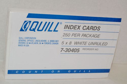 Index Cards 5x8 250 Per Package Unruled White