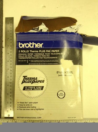 Brother Thermal Fax Paper 2 Rolls Therma Plus Reorder # 6895 Black NEW!