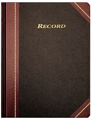 Record Ledger 8.25 X 10.75 Black Ers With Maroon Spine Lined 150 Arb810r1m