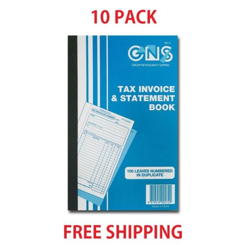 10 X INVOICE AND STATEMENT  BOOK GNS 572 DUPLICATE 8X5 100PAGES (00572)