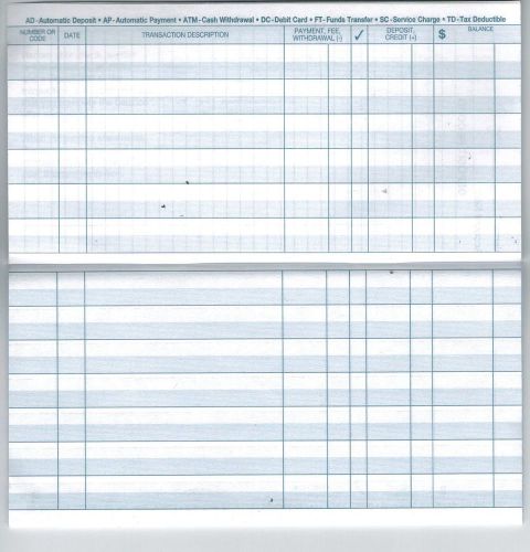 1 New Checkbook Transaction Register, Record, Check Register, 16 PAGES