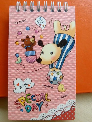 Animal Circus Ring Vertical Type Memo Notebook Diary Scratchpad Planner Booklet1