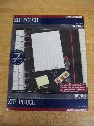 NEW PKG OF 2 ZIP POUCHES 8.5X11&#034; FITS 3 AND 7 RING ORGANIZERS #89150