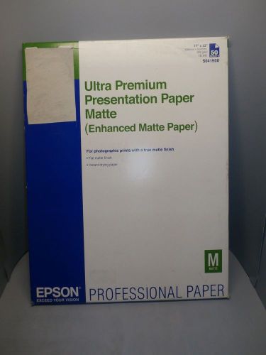 Epson S041908 Ultra Premium Matte Presentation Paper, 17 x 22, White, 50 / Pack