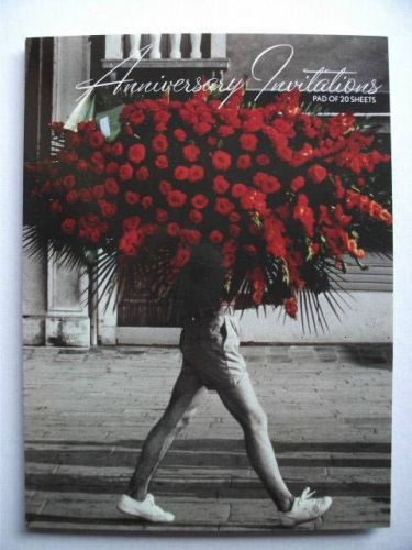 Anniversary Party Invitation Note Pad Sheets of 20 Invitations Red Roses Floral