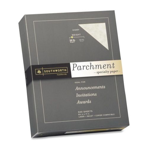 Southworth 984C Fine Parchment Paper, 24Lb, 8-1/2&#034;x11&#034;, 500 Sheets/BX, Ivory