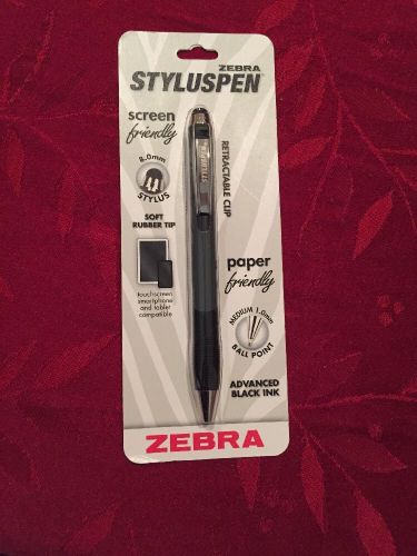 Zebra Pen Retractable Stylus Pen - Medium Pen Point Type - 1 Mm Pen (zeb33301)