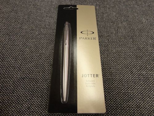 Parker stainless steel jotter retractable ball point pen.