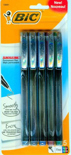 50 BIC INTENSITY PERMANENT PENS ITEM 18881 assorted colors FINE .5mm point