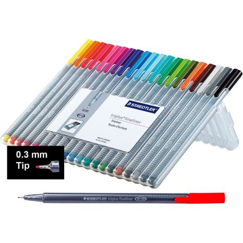 Staedtler 334 sb20 triplus 0.3 mm fineliner pen - 20 color set (usa only) for sale