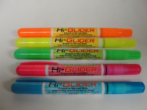 Highlighter-Bible Hi-Glider Gel Stick Assorted-Long Lasting Set of 5 New!!
