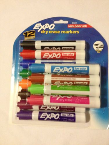 12 Pack EXPO Dry Erase Markers - Chisel Tip colorful 12 different colors FAST