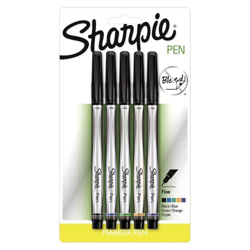 Sharpie markers fine point permanent markers - 1 pkg - 5 ct asstd colors for sale