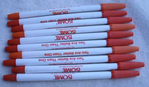 Thin orange highlighter markers,2 shades,set of 10,isomil promo ad -pens,writing for sale