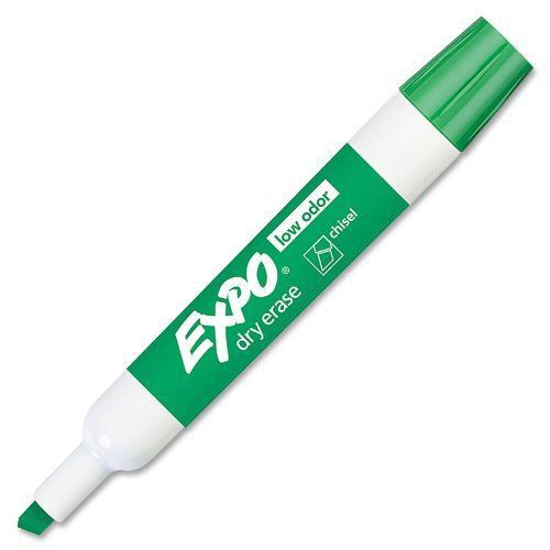 Green 1 Pack EXPO For Use in Low Odor Dry Erase Marker, Chisel Tip, Green, 12-C