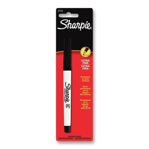 Sharpie Permanent Marker - Ultra Fine Marker Point Type - Black Ink - (san37101)