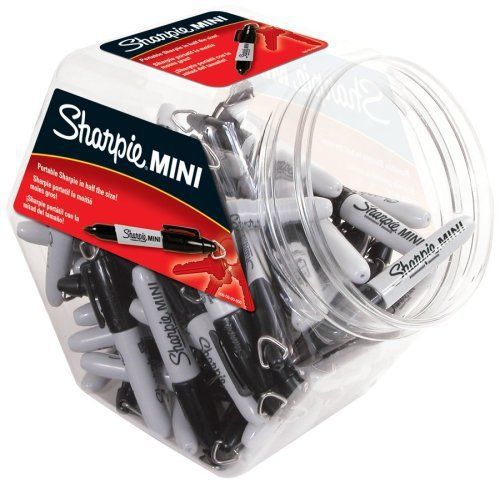 New sharpie 35124 fine point mini permanent marker  black 72-pack canister for sale
