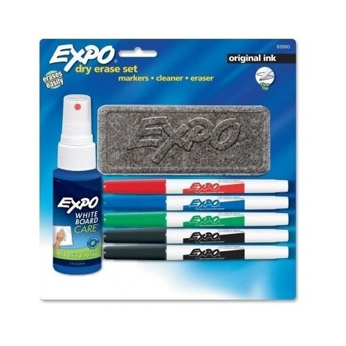 Dry Erase Markers Low-Odor Dry Erase Marker Set w/Eraser, 5 Markers and Cleaner