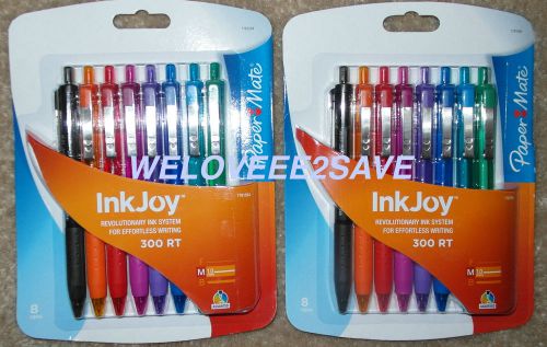 2 Packs of Paper Mate Inkjoy 300 RT (16 total), 1.0mm, Assorted, -New-