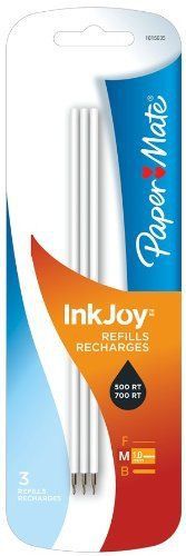 Paper mate inkjoy 1.0mm pen refills - 1 mm - medium point - black - 3 (1815035) for sale