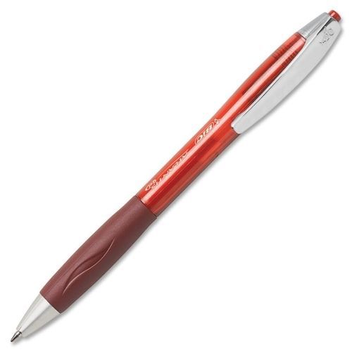 BIC Atlantis Gel Pen - Medium Point - 0.7 mm - Red Ink/Barrel - 12 / PK