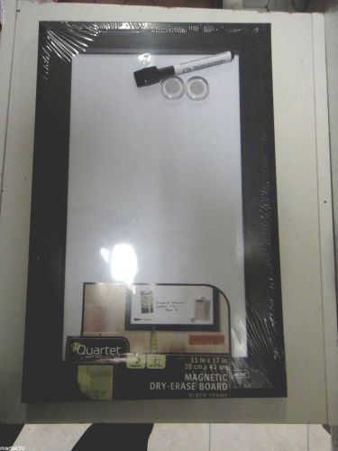 MAGNETIC DRY-ERASE BOARD-BLACK FRAME-PEN AND TWO MAGNETS 11 X 17