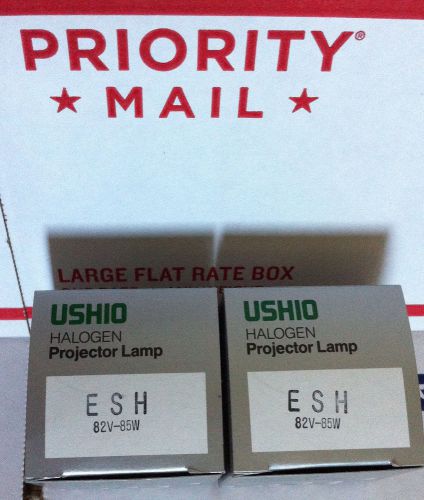 Two (2) new ushio halogen projector lamps esh 82v-85w + free priority shipping! for sale