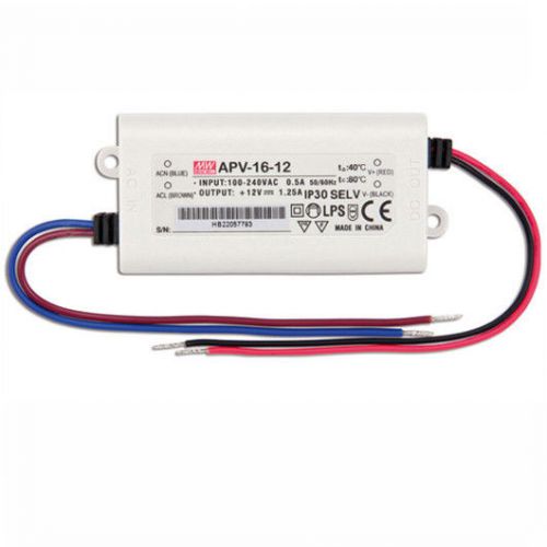 Meanwell 12v 16w class ii led driver / power supply apv-16-12 ul csa ce rohs for sale