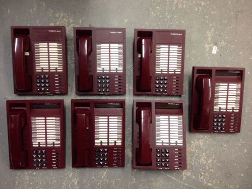 Lot Of 7 StarPlus Digital Phones Burgundy Red 1412–60&amp; 1414–60 Executive Key Tel