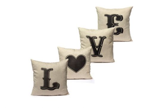 Love Couple Series Throw Cotton Linen Pillow Case Cushion Cover Home Decor NEW