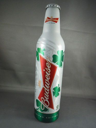 Budweiser St Patrick&#039;s Day Empty 16 ounce oz Bottle Aluminum 2013 502151