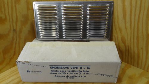 Lot of 12 Air Vent EV16812MF 16&#034; x 8&#034; Aluminum Undereave Vent Silver