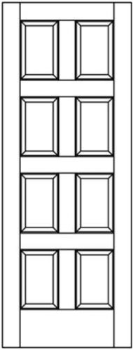 8 Panel Equal Square Stile &amp; Rail Interior Wood Doors 20 Wood Species Model# 8CC