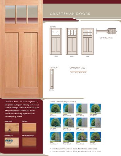 Exterior craftsman flat panel doors solid wood stain grade door slab or prehung for sale