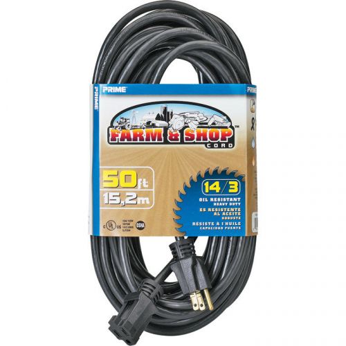 Prime Wire &amp; Cable 50-ft Black Outdoor Extension Cord #EC532730