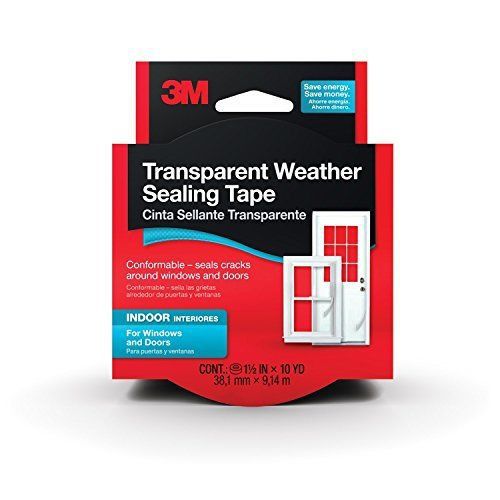 3M Interior Transparent Weather Sealing Tape  1.5-Inch by 10-Yard(2Pack)