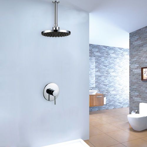 Chrome brass ceiling mounted rain showerhead modern shower system free shipping for sale
