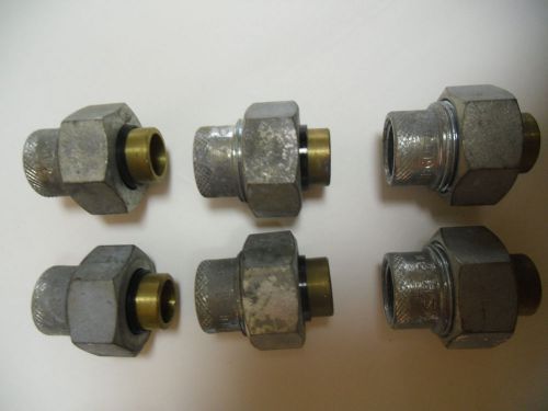 NEW 6 WATTS  UNIONS  1/2&#034; AND 3/4&#034; ( LOT OF 6 PIECES)