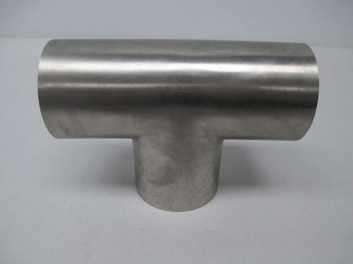 NEW SANITARY TEE PIPE FITTING STAINLESS 316 2-1/2IN TRI-WELD  D367484
