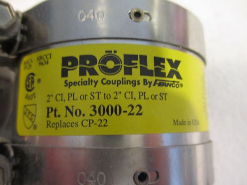 One Fernco #3000-22 Proflex Coupling for 2&#034; CI, Plastic or Steel- NEW