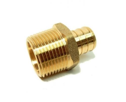 3/4&#034; pex x 3/4&#034; male npt thread adapter - brass crimp fitting for sale