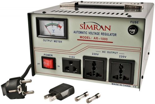 Simran AR-1000 1000-Watt Voltage Regulator-Stabilizer with Built-In Step Up-Down