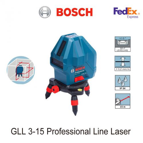 [bosch] gll3-15 professional three line laser with layout beam - (fedex) for sale