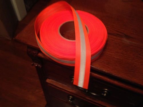 3M Scotchlite 9920, 2 Yds Reflective Tape 1.5&#034; Sew-On Red/Orange Fabric Trim RSL