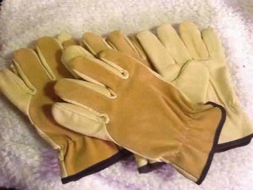 3 NEW PR MENS LARGE SIZE WINTER LINED SOFT COWHIDE DRIVERS ROPERS STYLE GLOVES