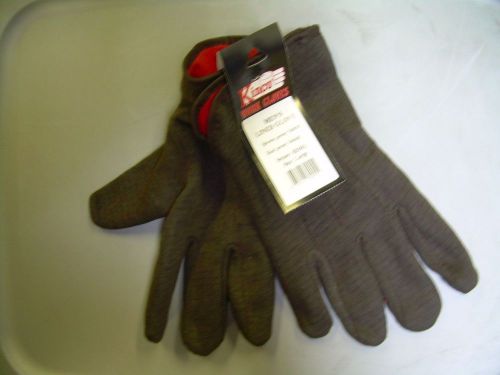 6 Pair of Kinco Lined Brown Jersey Gloves- Style 820RL Size Large