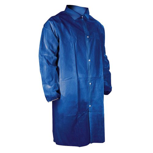 Disp lab coat, pp, blue, l, pk 25 3302nl for sale