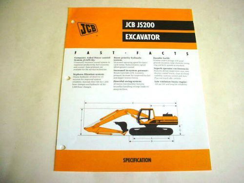 JCB JS200 Excavator Brochure