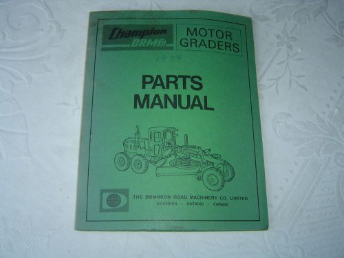 Champion motor grader parts manual catalog