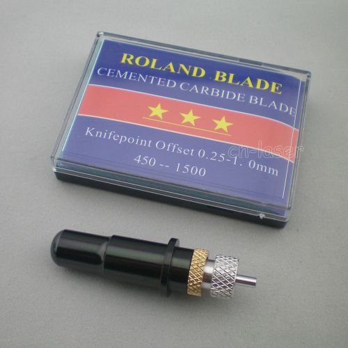 1pc hq roland blade holder + 5 pcs 60° blade vinyl cutter cutting plotter black for sale